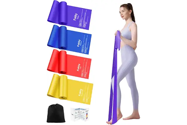 Fokky Gomas Elasticas Musculacion [Set de 4], 1.8M Bandas Elasticas Fitness | Bandas Elasticas Musculacion con Bolsa de Transporte, Cintas Elasticas Musculacion para Crossfit Musculación Yoga Pilates