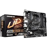 GIGABYTE A520M DS3H AC AM4 DDR4 4733MHz(OC) PCIe 3.0 M.2 NVMe WiFi + Bluetooth Gigabit LAN matX Motherboard