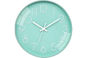 VINILITE Wall Clocks Non Ticking with 3D Numbers Modern Wall Clocks for Living room, Kitchen, Bedroom 30cm