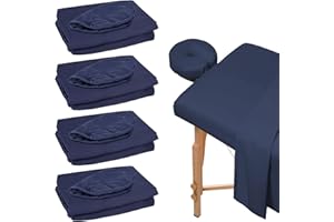 XQZMD Ensemble de draps 3 pièces en microfibre pour table de massage - Housse plate pour table de massage - Comprend des housses pour table de massage, drap-housse, housses pour berceau facial - Pour