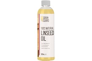 GRAIN GUARD GLEAN GUARD Aceite de Linaza para Madera | 500ml | 100% Puro y Natural | Aceite para Madera Seguro para Alimentos | Protege y Realza Muebles de Madera | Perfecto para Sellar y Preservar | Uso Interior
