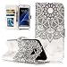 Produktbild Honghushop PU Leder Hülle für Samsung Galaxy S7 Edge Brieftasche Klapphülle Flip Case Mandala Grau Design Ledertasche Schutzhülle für Galaxy S7 Edge Stand Folio Hülle Etui Scratch Magnetverschluss Fächern Karten Handyhülle für Samsung Galaxy S7 Edge