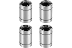 sourcing map LM5UU Lineal Bolas Rodamientos 5mm Calibre 10mm OD 15mm Longitud para CNC Máquina 3D Impresora 4 Piezas