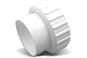 AQUADE Verschraubung 50 mm gerade mit Überwurfmutter für Pumpe in Whirlpоolheizung – PVC Anschluss 1,5" (63 mm), Endstück Buchse 50 mm, passend für UV-Systeme, Pumpen & Gebläse