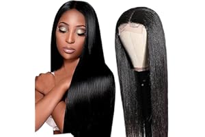 Shoaiye Parrucche Capelli Veri 4X1 Straight Human Hair Wig Lace Front Parrucca Donna Umani Glueless Wear and Go Pre Plucked Free Part Unprocessed Natural Black Color 28 Inch