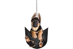 HAHHHHA Colgante interior colgante espejo retrovisor decoración simulación mini mascota perro miniatura figura colgante coche lindo cachorro adorno decoración coche auto hogar accesorios