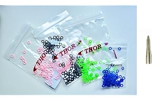 THOR-DARTS Anelli in silicone premium per freccette con filettatura 2BA su fusti in alluminio e punti di conversione, rosa, verde fluo, blu, nero, anelli in gomma per freccette + sollevatore opzionale