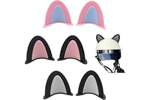Sikweny 3 Pièces Deco Casque Moto Petit et Portable Oreille de Chat Durable et Flexible Moto Accessoire Belle et Mignonne pour Vélo VTT Snowboard Skateboard Moto Scooter Voiture électrique