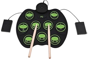 Btuty Set di Batterie Elettroniche - Kit di Batteria di Azionamento Digitale Sensibile al Tatto 9 Pad Batteria 2 Pedali (Senza Altoparlanti)