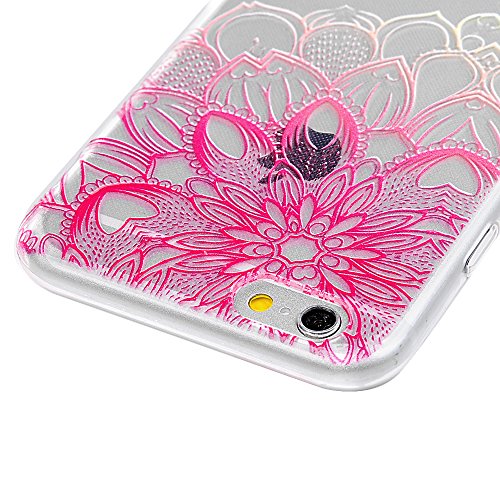 Badalink Case für iPhone 6/iPhone 6S(4,7 Zoll) TPU Handytasche Flexibel Glatt Weiche Gemalt Relief Schutzhülle Bumper Case Handycover Handyhülle Rose Blumen - 5