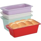 Bafumiu Set of 4 Mini Rectangle Silicone Molds, 20 x 9.5 x 5.5 cm, Bread, Cake and Toast Mold, Airfryer Friendly, Perfect Bak