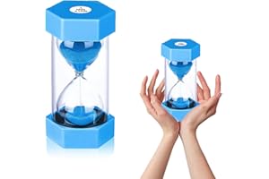 EMHTHME Reloj de Arena para niños, Reloj de Arena 1 Minutos, Colorido Reloj de Arena plástico, Mini Reloj de Arena, para el Aprendizaje, el Tiempo de Juego, Decoración de Oficina Aula (Azul)