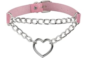 EIGSO Pop Punk Collar Choker Vintage Retro Steampunk Dark Goth Style Heart Chains Necklace for Women
