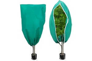cluis 2 Stück Gartenbauvlies für Olivenbaum, 80 * 100CM Grünes Garten-Pflanzenvlies Frostschutz Outdoor-Pflanzenabdeckungen für den Winter Pflanzenvlies-Jacken Gartenvlies-Taschen
