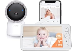 ARENTI Babyphone mit Kamera 2K/3MP, 5 Zoll WiFi Video Babyphone PTZ 355°, IR Nachtsicht, Nachtlicht, Schlaflieder, Temperaturanzeige, unterstützt Mobile App Steuerung