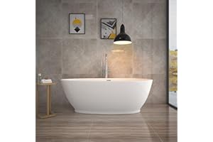 HOME DELUXE - vasca da bagno freestanding - DELIA, bianco - dimensioni: ca. 180 x 90 x 58 cm - capacità: 270 litri, inclusa protezione troppopieno, sifone e chiusura I Spa, per 2 persone.
