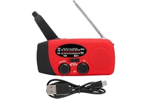 UNIFUN LED Light Solar Hand Crank Radio, DC5V Output Wind Up Solar Radio Solar Powered Radio 3-LED Light with 1000mAH Battery for Disaster Emergency