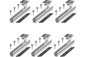 Kukelen Solarpanel-Halterungen Kit und Zubehör Schwarz Eloxiert, Halterung für Solarmodule Kit Solar Endklemmen Solarpanel-Halterungen Befestigung Solarmodul Montage