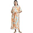 True Shape Maternity Gown for Women | Knitted Polyester Zipless Feeding Poncho Night Dress with Attached Cape, Easy Nursing & Convenient Pockets for Pre & Post Pregnancy