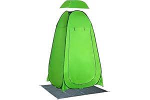 Outsunny Tenda Doccia da Campeggio Spiaggia ed Esterni, Spogliatoio Portatile con Porta a Cerniera, Borsa per Trasporto e Tasca Portaoggetti, 126x124x189 cm