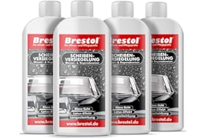 ‎BRESTOL Scheibenversiegelung 4x 250 ml -- Regenabweiser Wasserabweiser Abperleffekt Abperl-Effekt NANO - Der unsichtbare Scheibenwischer -- Rain-Repellent Glasversiegelung Lotuseffekt für Fenster & Spiegel