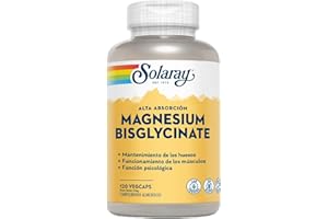 Solaray Magnesio Bisglycinato | Alta absorción | sin glute | apto para veganos|120 Veg Caps
