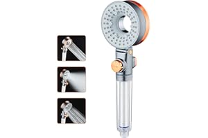 HAPPUP Pommeau de Douche Economie D'eau, Anti Calcaire Douchette avec Filtre, Haute Pression Pomme avec 3 Modes de Jet, SPA Pomme de Douche