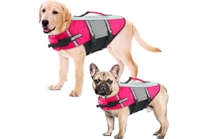 ALAGIRLS Gilet de Sauvetage pour Chien, Gilet de Sauvetage pour Petit Chien indéchirable et réfléchissant, Taille réglable avec Forte flottabilité et poignée de Sauvetage pour la Natation