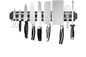 AMUFER Magnetic Knife Holder, 15 Inch Magnetic Knife Strips, Magnetic Knife Storage Strip, Knife Holder, Knife Rack, Knife Strip, Kitchen Utensil Holder, Tool Holder, Multipurpose Magnetic Knife Rack （38cm）