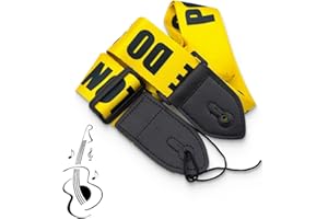 VJUYSW Gitarrengurt, Verstellbarer Gitarren-Gurt Gitarrenband Guitar Strap mit Lederenden Plektrum Knöpfe Gitarrenhals Gurt für E-Gitarre Akustikgitarre Bass