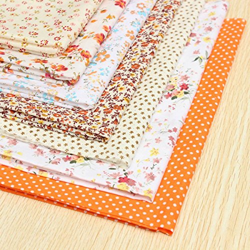 KING DO WAY 7 Stk Stoffpakete Patchwork Stoffe Baumwolle Stoffreste Paket Reste Stoffpakete 50X50cm - 7