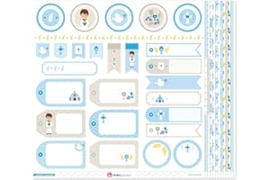 Anita y Su Mundo Pack 13 Papeles Scrapbooking Colección Primera Comunión 12X12 Pulgadas, Azul