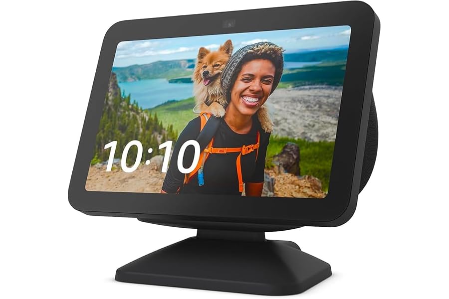 Echo Show 8 (3. Gen., 2023), Anthrazit + verstellbarer Ständer, Anthrazit
