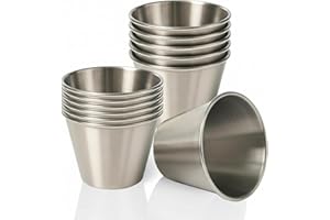 GENÉRICO LOW&EE® Flaneras en Acero Inoxidable - Molde para flan - Flaneras individuales - Molde Repostería Antiadherente - Postres - Salsas - 12pzs - Ø8 cm