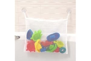 UKD Panier en Maille Enfants Baignoire bébé Jouet Rangement Filet Pliant Sac Suspendu Organisateur pour Salle de Bain