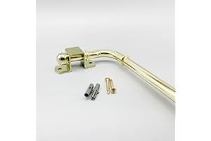 DESIGN CRAFT INTERIORS Extendable Curtain Rod Poles Ball Type Without Rings - Swinging Arm Drapery Rods for Insulation of Doors or Windows Made with Durable Brass Material (Brass, 30CM - 50CM)