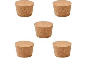 INCREWAY Lot de 5 bouchons coniques en liège pour bouteille de vin en verre, 55 x 45 x 35 mm