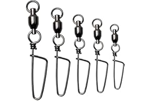 OROOTL Salzwasser Wirbel Angeln Kugellagerwirbel mit Nice Karabinerhaken, Höhe Festigkeit Angelwirbel mit Stark Geschweißtem Ring Coastlock Snaps Sea Angelzubehör Angelgerät Set