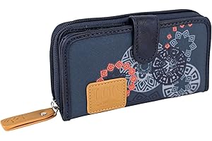 Lois - Carteras de Mujer de Marca - Eco Piel Monedero con 2 Compartimentos y Cierre Central de Cremallera - Cartera Mujer Asa Adicional - Grande 310516, Azul