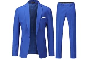 YOUTHUP Abito da Uomo 2 Pezzi Abiti Slim Fit 1 Pulsante Business Wedding Giacca e Pantaloni