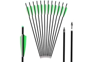 Huntingdoor Bulloni per Balestra, Frecce in Carbonio da 20 "22" con 125 Grana Broadhead, Frecce di Mira da Caccia con Punte girevoli per balestre, Frecce da 4 Pollici per furgoni da Esterno (12pezzi)