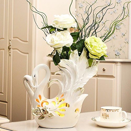 FUCHEN The Swan Vase Ornaments Creative Tv Cabinet Room Home Furnishing Decorations Simple Modern Bridal Wedding Gift,Swan Night Lights A