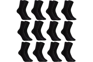 L&K-II 12/24 paia Calzini Lunghi Uomo e Donna Calzini Business tempo Libero Cotone comodo sportiva bianco nero 92216