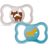 MAM Air Pacifier for Babies +16 Months, Matte Blue, 2 pcs | With ventilated shield and symmetrical, flat and flexible soft si