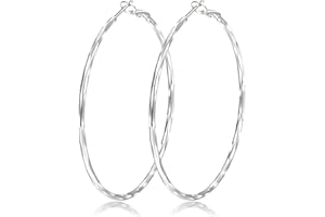 XOEMEL Sterling Silber Creolen für Damen Creolen Silber 925 Leicht Große Creolen Ohrringe Silber 925 Hypoallergen Kreis Creolen Leichte Creolen für Damen und Mädchen 30/40/50/60/70MM