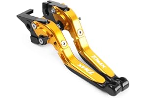 BXMOTO Set leve freno in alluminio Regolabile oro Per TMAX 500 2008-2011; TMAX 530 SX DX 2012-2019
