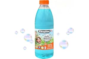CLÉOPÂTRE CLEOPATRE – CLÉO’Bulles – Solution à Bulles de Savon, Recharge 1L, Couleur Bleu - Adapté aux Enfant – Idéal pour Machine, Pistolet, Baguette à Bulles