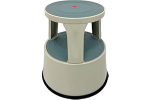 SHOPLINES SUPPLIES Durable Steel Kick Step Stool – Heavy-Duty, Non-Slip, Portable, 150kg Capacity, Spring-Loaded Castors, Scratch-Resistant, Ideal for Home, Office, Warehouse, Factory (GREY)