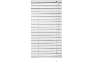 iYueMps Veneziana in Alluminio 65 x 160 cm Bianco Protezione dalla luce e ai raggi solari, Montabile Senza Fori, Kit di montaggio incluso per casa, ufficio,Scuola