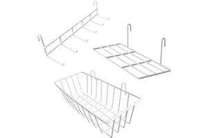 Wuzilin Set di 3 scaffali per parete di design con ganci, in metallo, per foto e altri oggetti